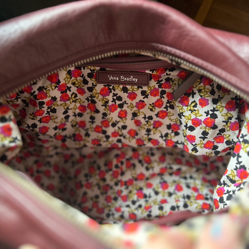 Vera Bradley Burgundy Leather Shoulder Bag